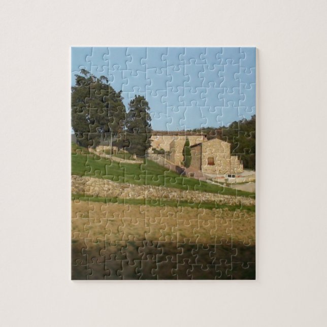Rustic winery landscape, Tuscany, Italy, gold tone Jigsaw Puzzle (Vertical)