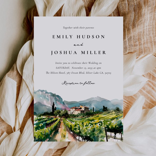 Rustic Winery Landscape Wedding Invitation (Creator Uploaded)