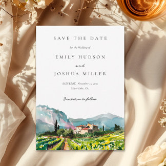 Rustic Winery Landscape Wedding Save The Date