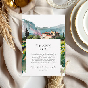Rustic Winery Landscape Wedding Thank You Card
