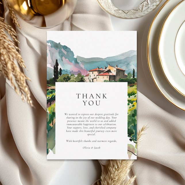 Rustic Winery Landscape Wedding Thank You Card (Creator Uploaded)