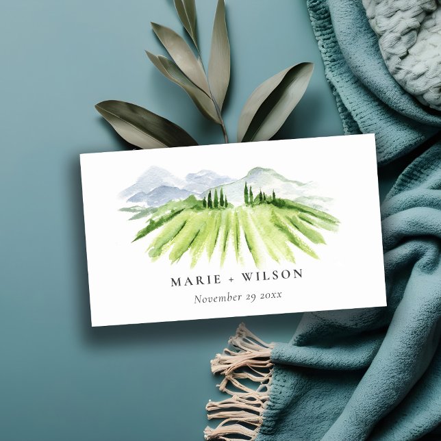 Rustic Winery Vineyard Mountain Wedding Website Enclosure Card (Creator Uploaded)