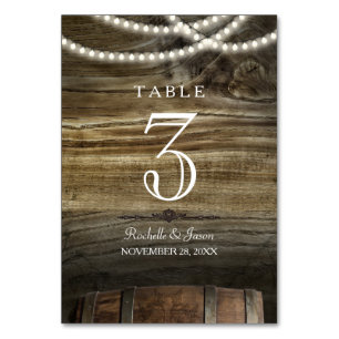 Rustic Winery Wedding Table Numbers