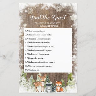 Rustic Winter Animal Woodland Find The Guest