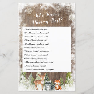 Rustic Winter Animals Woodland Who Know Mummy Best