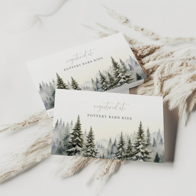 Rustic Winter Baby Registry Info Card (Creator Uploaded)