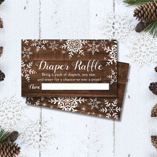 Rustic Winter Baby Shower Diaper Raffle Ticket Enclosure Card