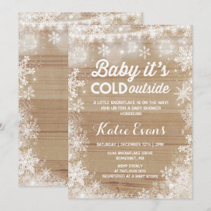 Rustic Winter Baby Shower Invite Gender Neutral