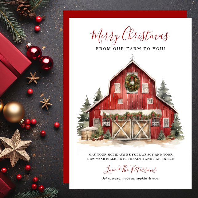 Rustic Winter Barn Christmas Holiday Card (Creator Uploaded)