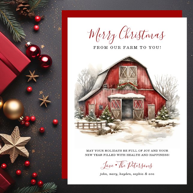 Rustic Winter Barn Christmas Holiday Card (Creator Uploaded)