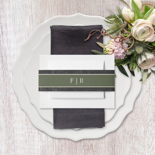 Rustic Winter Berries & Pine Black Wedding Invitation Belly Band