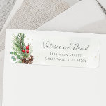 Rustic Winter Berries Pine Cone Botanical Greenery Return Address Label<br><div class="desc">Beautiful return address labels featuring hand-painted botanical watercolor illustrations of winter greenery,  pine and spruce branches,  cones and holly berries. Perfect choice for winter or Christmas holiday themed weddings.</div>