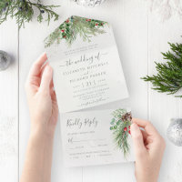 Rustic Winter Berries Pine Cone Greenery