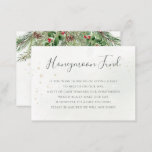 Rustic Winter Berries Pine Cone Greenery Wedding Enclosure Card<br><div class="desc">Beautiful honeymoon fund enclosure cards featuring hand-painted botanical watercolor illustrations of winter greenery,  pine and spruce branches,  cones and holly berries. Perfect choice for winter or Christmas holiday themed weddings.</div>