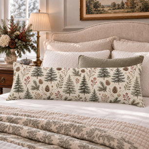 Rustic Winter Botanical Woodland Body Cushion