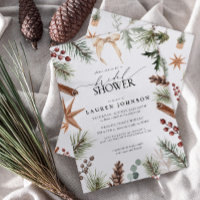 Rustic Winter Bow Evergreen Berry Bridal Shower