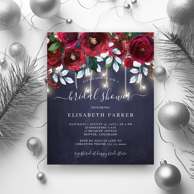 Rustic winter budget bridal shower invitation (Creator Uploaded)