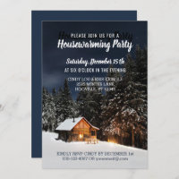 Rustic Winter Cabin Country Housewarming Party