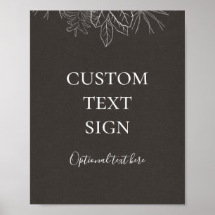 Rustic Winter Charcoal Cards and Gifts Custom Sign