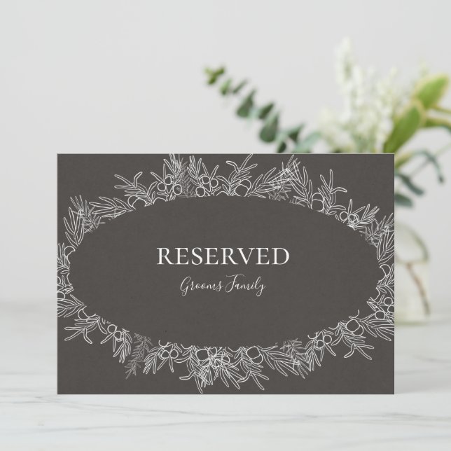 Rustic Winter | Charcoal Reserved Sign (Standing Front)