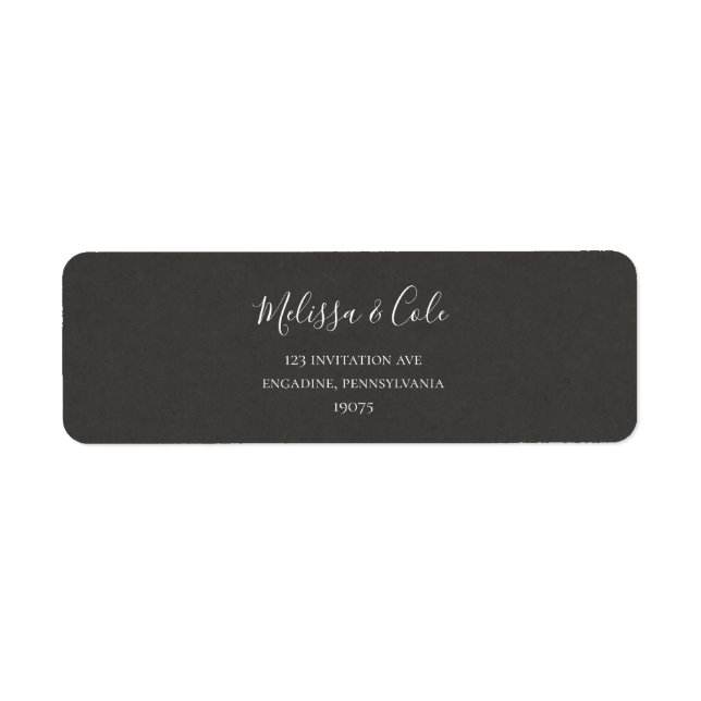 Rustic Winter | Charcoal Return Address Label (Front)