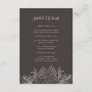 Rustic Winter   Charcoal Schedule of Events Card