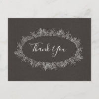 Rustic Winter | Charcoal Thank You Postcard