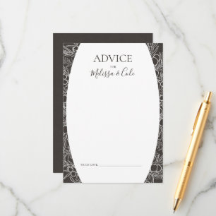 Rustic Winter   Charcoal Wedding Advice Card