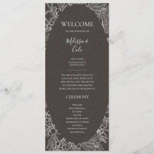Rustic Winter   Charcoal Wedding Program