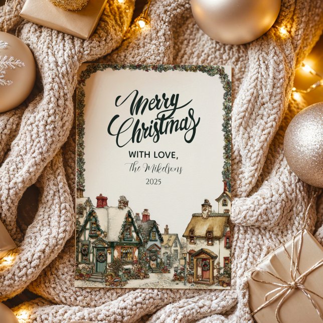 Rustic Winter Cottage Christmas Holiday Card (Creator Uploaded)