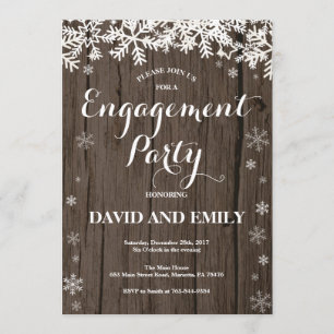 Rustic Winter Engagement Party Invitation