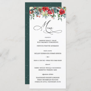 Rustic Winter Floral   Modern Wedding Menu