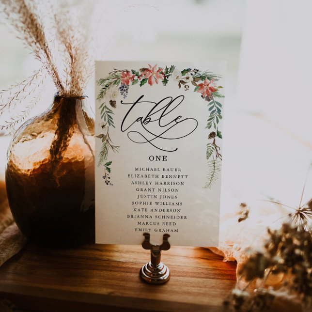 Rustic Winter Floral | Wedding Table Seating Card (Creator Uploaded)