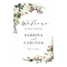 Rustic Winter Floral Wedding Welcome Sign