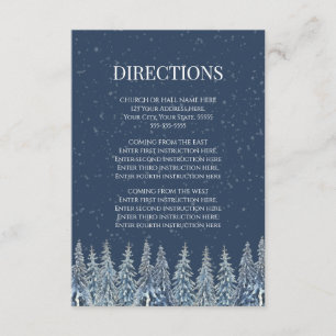 Rustic Winter Forest Wedding Direction Insert