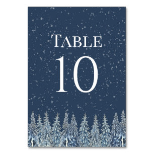 Rustic Winter Forest Wedding Table Number Cards