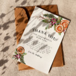 Rustic Winter Greenery Baby Shower  Thank You Card<br><div class="desc">Rustic Christmas winter theme baby shower thank you template card featuring watercolor illustration of winter botanicals including,  mistletoe,  pine tree branch,  berries,  orange,  etc. The default message thanks the guests for attending the shower and for the gift. Gender neutral design.</div>