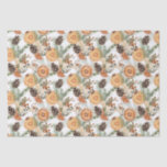 Rustic winter greenery citrus botanical Christmas Tissue Paper<br><div class="desc">Rustic winter greenery dry citrus pine cones nature inspired botanical Christmas tissue paper</div>