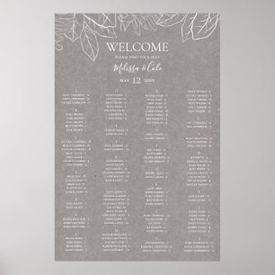 Rustic Winter Grey Alphabetical Seating Chart