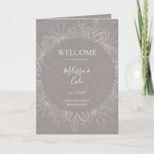Rustic Winter   Grey Folded Wedding Program