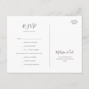 Rustic Winter Grey Menu Choice RSVP Card