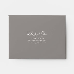 Rustic Winter Grey Self Addressed RSVP Envelope