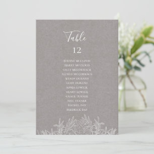 Rustic Winter   Grey Table Number Seating Chart