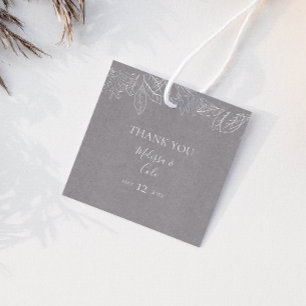 Rustic Winter   Grey Thank You Favour Tags
