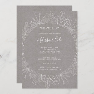 Rustic Winter   Grey We Still Do Vow Renewal Invitation