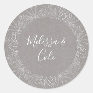 Rustic Winter   Grey Wedding Envelope Seals