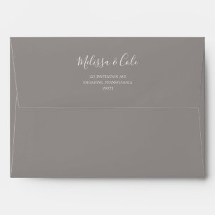 Rustic Winter Grey Wedding Invitation Envelope