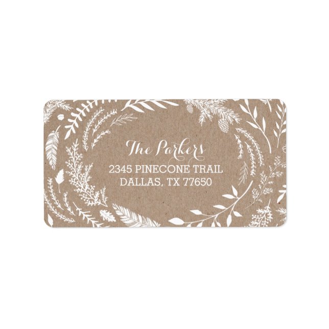 Rustic Winter Holiday Address Labels (Front)