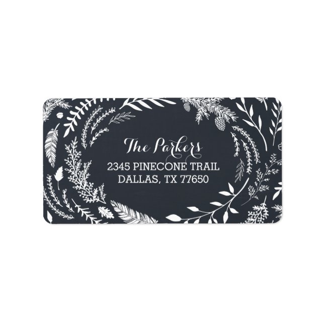 Rustic Winter Holiday Address Labels (Front)