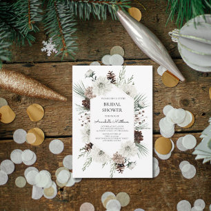 Rustic Winter Holiday Bridal Shower  Invitation